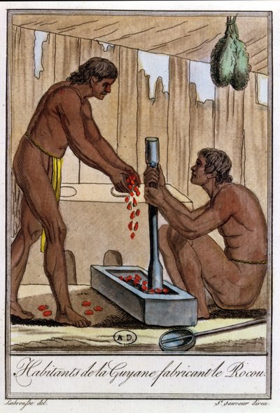 Inhabitants of French Guyana Preparing Annatto by L.F. Labrousse